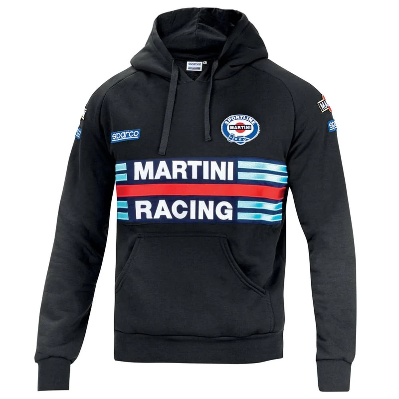 Sparco 01279MRNR4XL SWEATSHIRT MARTINI-R SIZE XL BLACK, multicoloured, X-Large