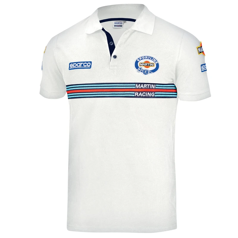 Sparco Martini Racing Polo, White, Standard Unisex Adult