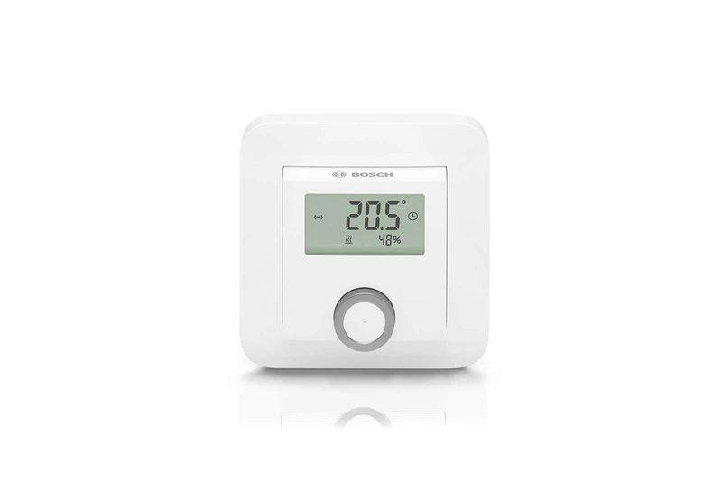 Bosch Smart Home Ambient Thermostat 2 AAA Batteries for Radiator Thermostats, Humidity Display Included, Compatible with Google and Alexa Assistant - Image 1