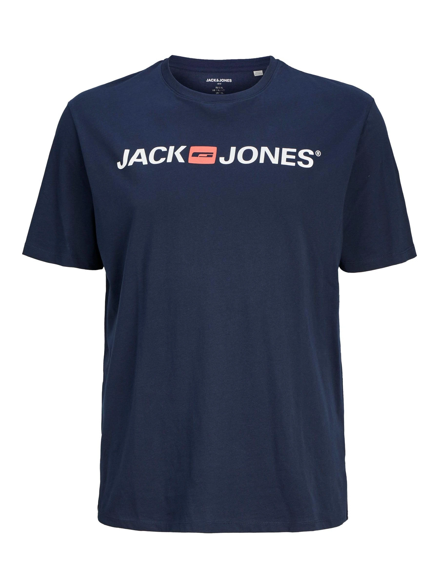 Jack & Jones Men's Jjecorp Logo Tee Crew Neck Noos Ps T Shirt, Blazer Navy, 4XL Plus UK