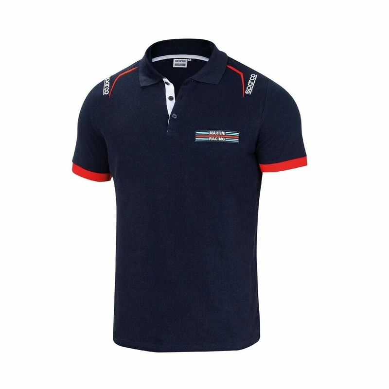 Sparco Martini Racing Polo Shirt, Navy, Standard, Unisex, Adult, Multi-Colour, 42/50 EU
