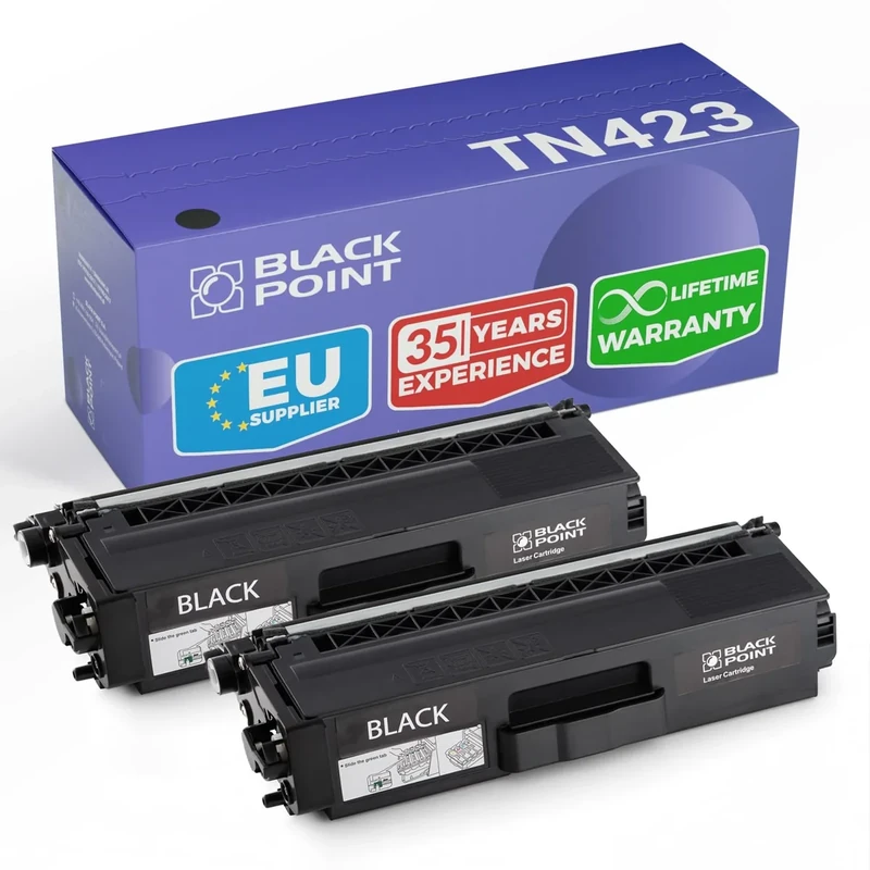 BLACK POINT Toner Pack of 2 Compatible with TN-423BK (TN-423) - Black - for Brother MFC: L8690CDW, L8900CDW, DCP: L8410CDW, HL: L8260CDW, L8360CDW