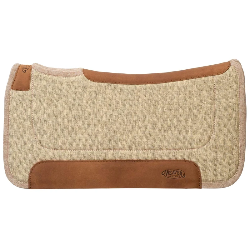 Weaver Leather Contoured Jute Wool Blend Felt Saddle Pad, 30"x30",Beige/Gray