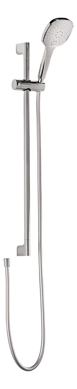 aquaSu® Lepoldo 72304 6 Shower Set Square Shower Head: 3 Jet Types Change by Button and 12 cm Spray Plate 150 cm Metal Shower Hose 80 cm Shower Rail Glider Anti-Limescale Nubs