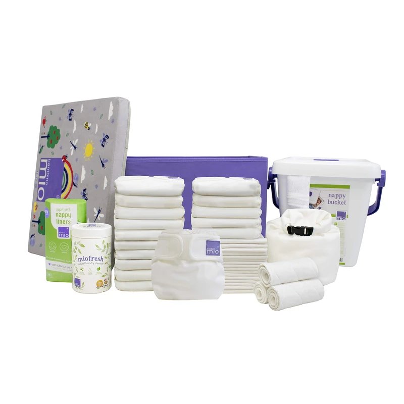 Bambino Mio Mioduo Reusable Nappies Complete Set - White