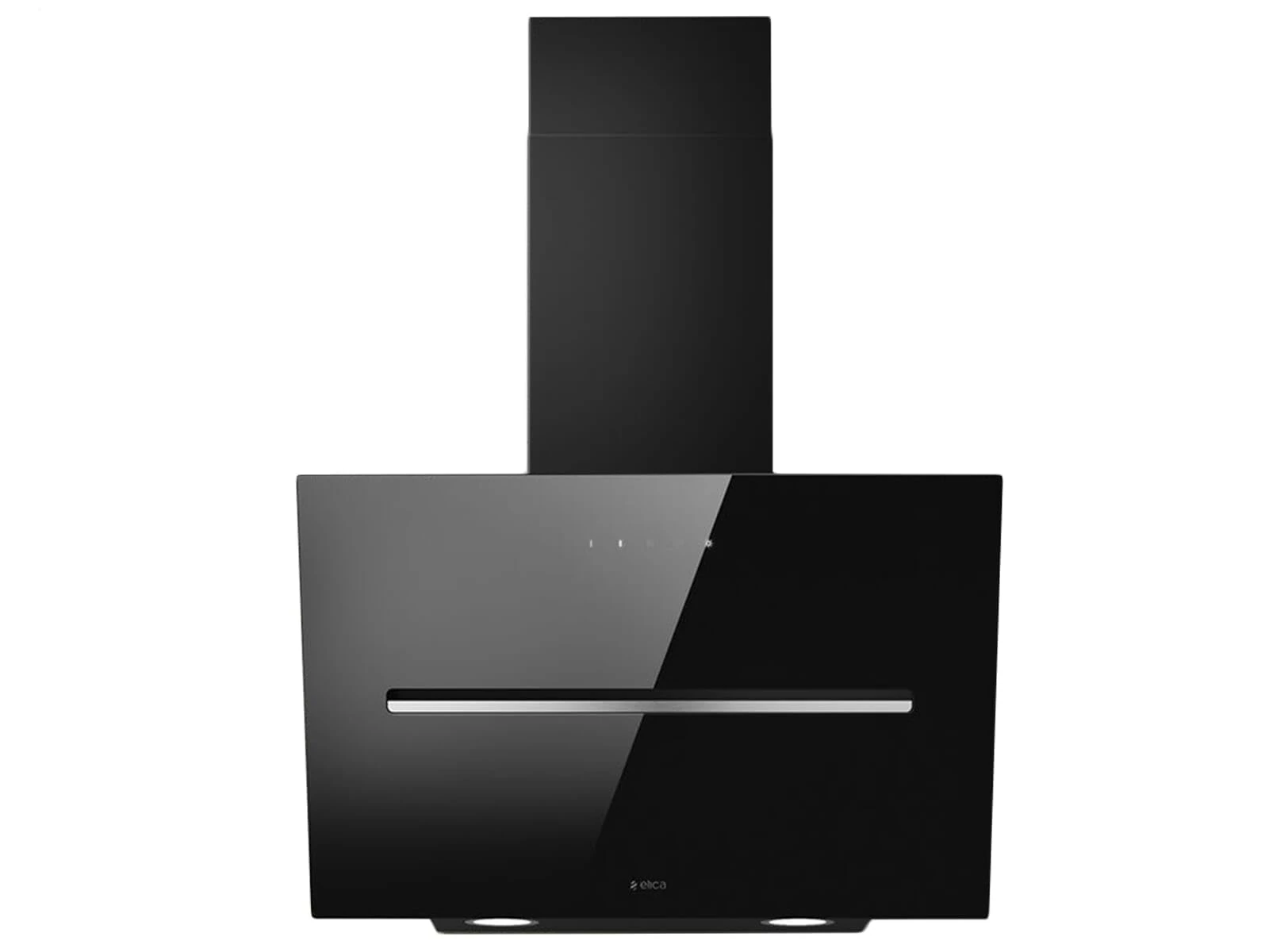 Elica SHY-BLK-60 60cm Angled Chimney Cooker Hood - Black Glass - For Ducted/Recirculating Ventilation