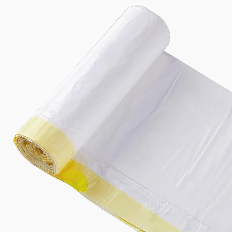 blkk Bin Bags Heavy Duty Bin Liners 50L Swing Bin Liners Strong Pedal Drawstring Bin Bags with Tie Handle Unscented 1 Roll, 20 Counts in All