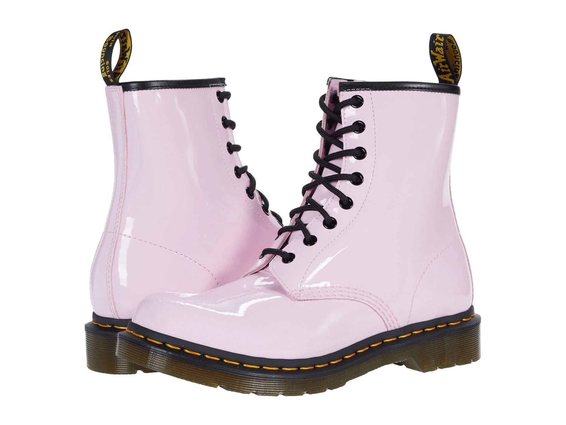 Dr. Martens Women's 1460 W Fashion Boot, Pale Pink Patent Lamper, 3 UK