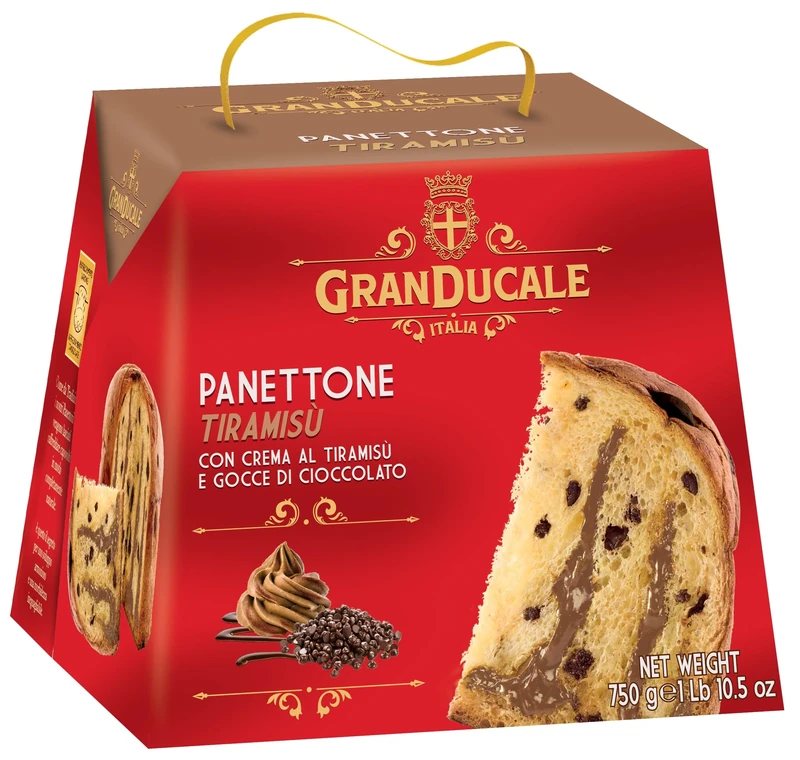 Gran Ducale Panettone filled with Tiramisu Cream and Chocolate Chips 750g