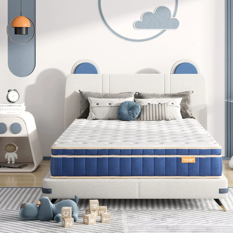 Sweetnight Small Double Mattress 4FT4, 8 Inch Memory Foam Spring Mattress, CertiPUR-US Certified Pocket Sprung Hybrid Mattress, Breathable & Durable OEKO-TEX Fabric,Warm sleep (120x190x20cm)