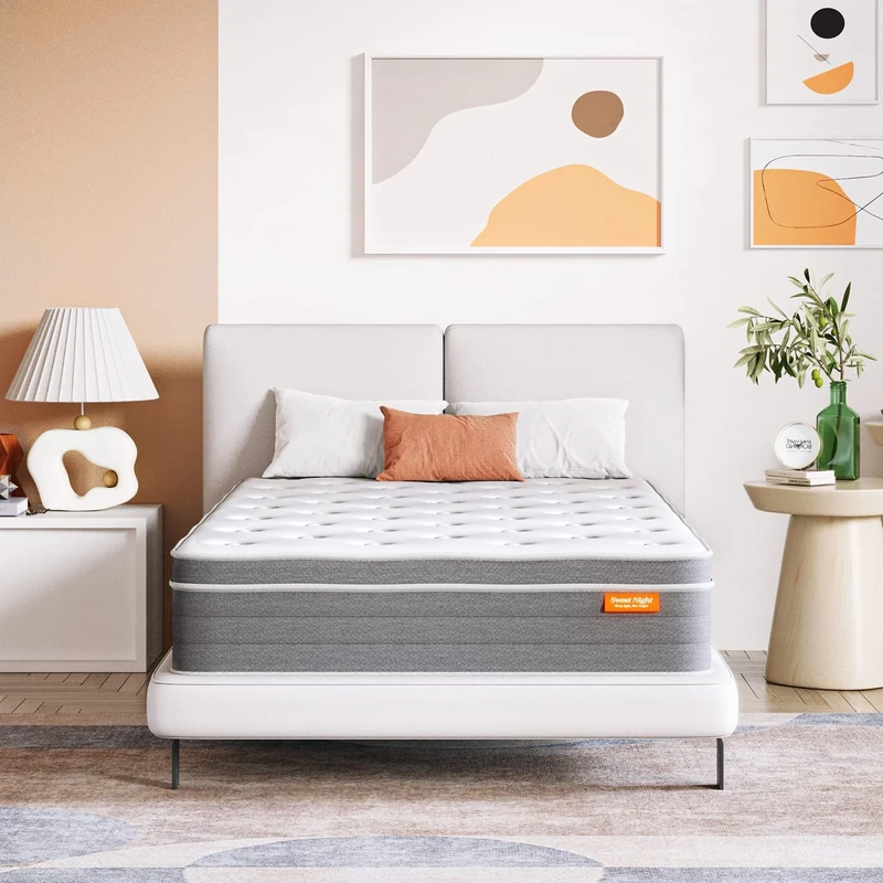 Small Double Mattres4FT, Sweetnight 8 Inch Memory Foam Sprung Mattress- Individually Wrapped Pocket Springs Hybrid Mattress with Gel Memory Foam for Motion Isolation & Cooler Sleep(120x190x20cm)