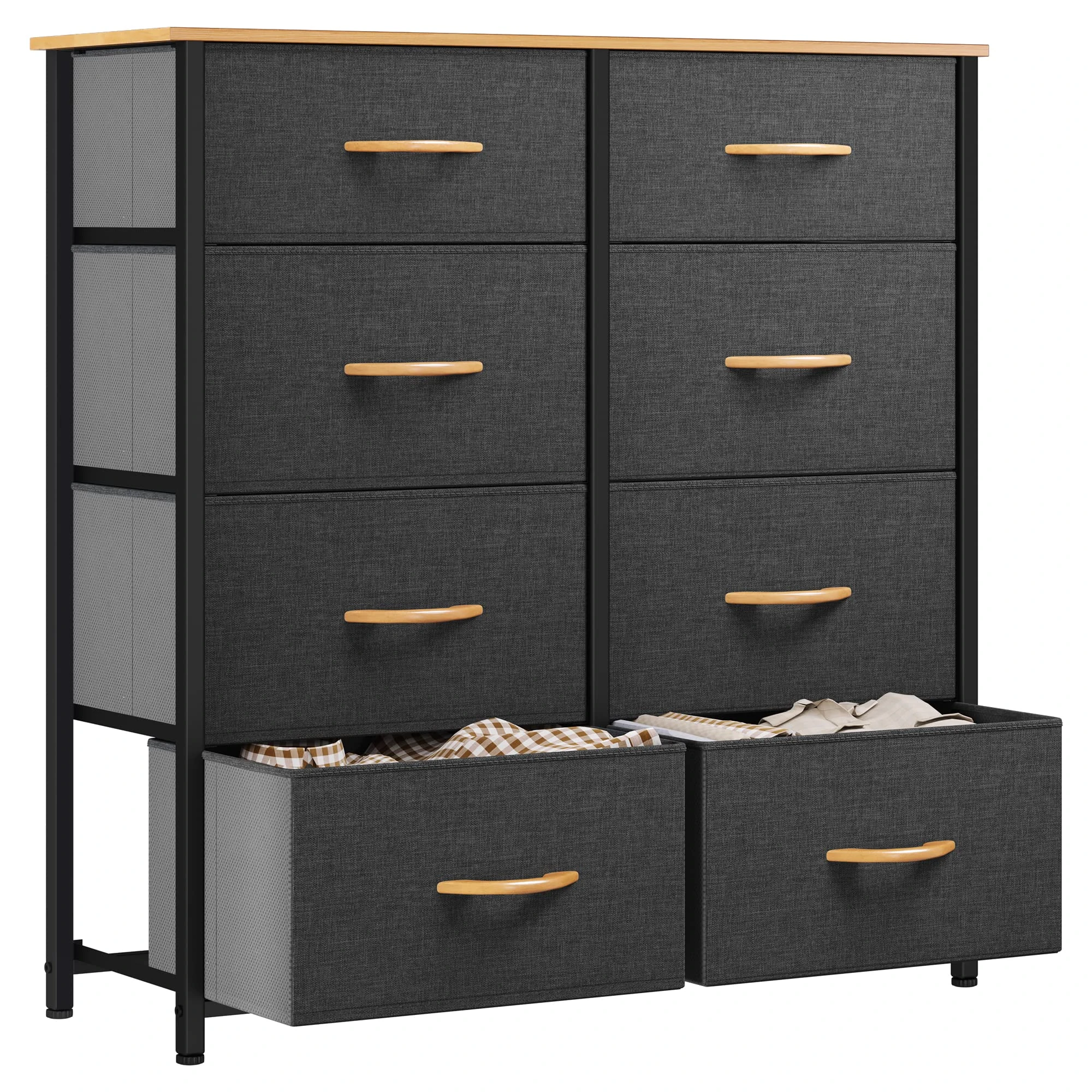 YITAHOME Chest of Drawers, Fabric 8-Drawer Storage Organizer Unit for Bedroom Living Room Closet, Sturdy Steel Frame, Easy Pull Fabric Bins & Wooden Top, Fabric Dresser