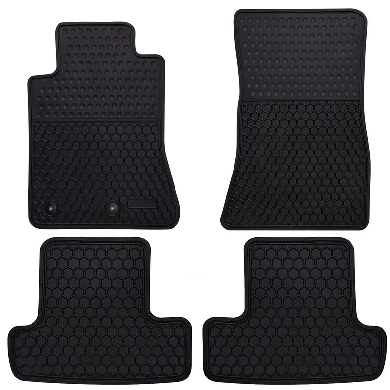 Megiteller Car Floor Mats Custom Fit for Ford Mustang 2015 2016 2017 2018 2019 2020 Odorless Washable Heavy Duty Rubber (All Weather) Floor Liners Front and Rear Row Set Black