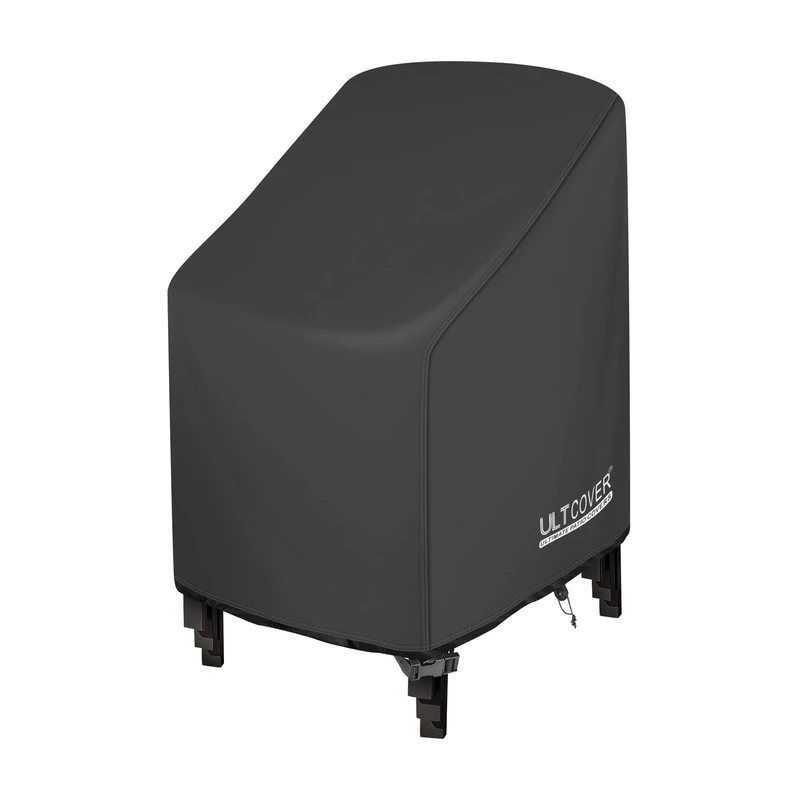 ULTCOVER Stackable Patio Chair Cover – Waterproof Outdoor Stack of Chairs Cover Fits Up to 26W x 34D x 45H inches, Black