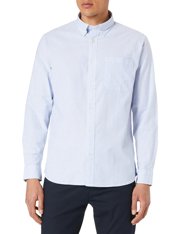 SELECTED HOMME Men's Oxford Shirt, Skyway, S