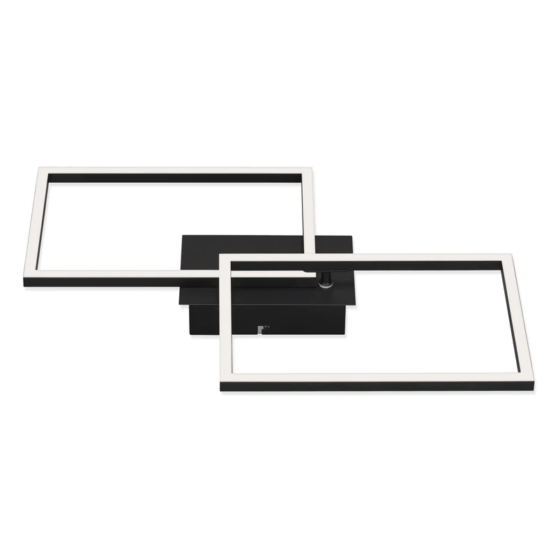 BRILONER Leuchten LED, dimmable Ceiling, incl. Remote, Colour Temperature Control, Night Light and Timer, Black, 500 x 388 x 78 mm, 3149-015