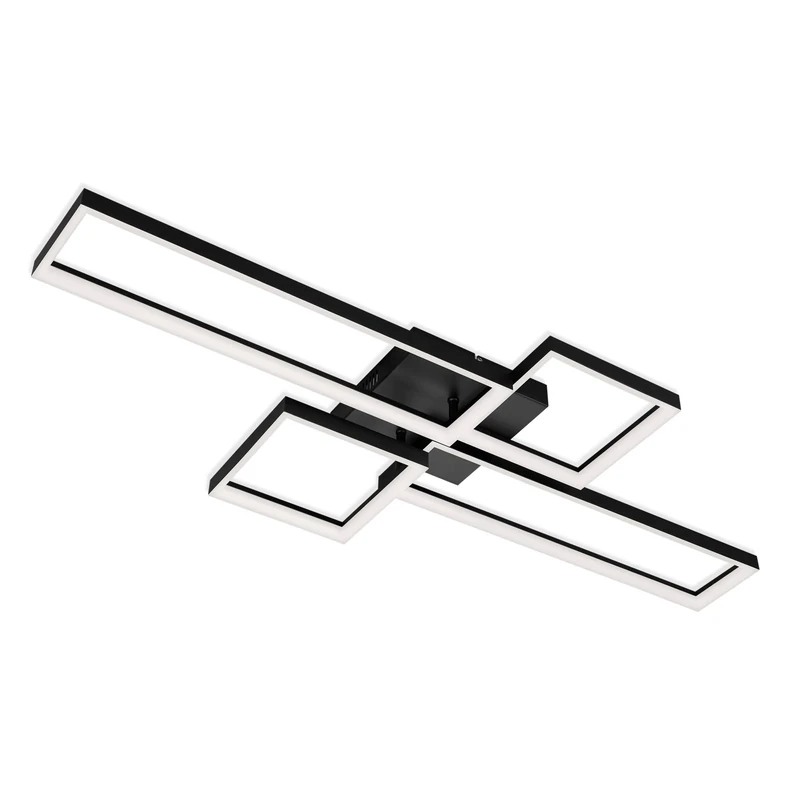 Briloner Leuchten - LED ceiling light, dimmable ceiling lamp, incl. remote control, colour temperature control, night light and timer, black, 40 watts, 4,400 lumens, 1100 x 420 x 120 mm (L x W x H) 3014-015