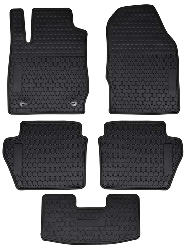Megiteller Car Floor Mats Custom Fit for Ford Fiesta St 2011 2012 2013 2014 2015 2016 2017 2018 2019 Odorless Washable Heavy Duty Rubber (All Weather) Floor Liners Front and Rear Row Set Black