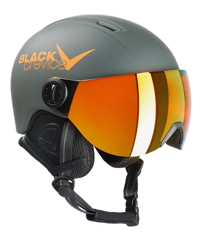 Black Crevice Leogang Children's Visor Helmet, Matt Gun/Orange, 48-52 cm