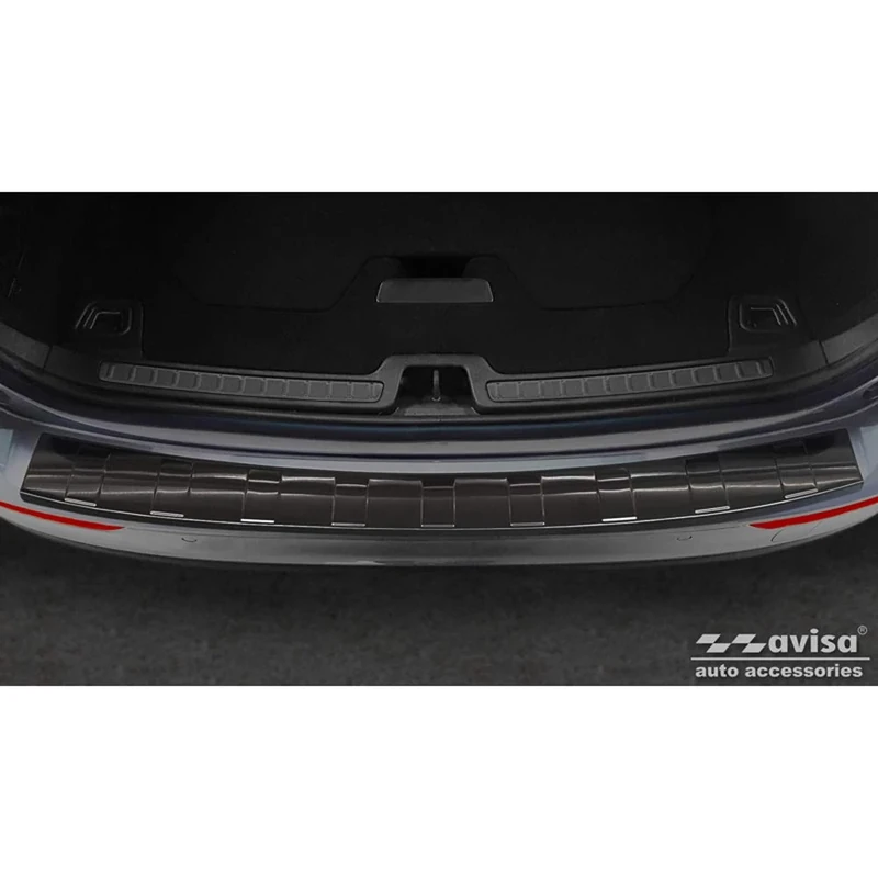 Avisa Black Stainless Steel Rear bumper protector compatible with Volvo V60 II 2018- incl. Cross Country & R-Design