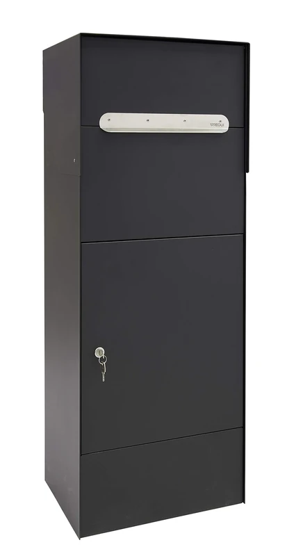 Arregui Multipack Base EP3104 Single Steel Post Box for Large Parcels Multiple Deliveries 120 x 45 x 34.5 cm Black