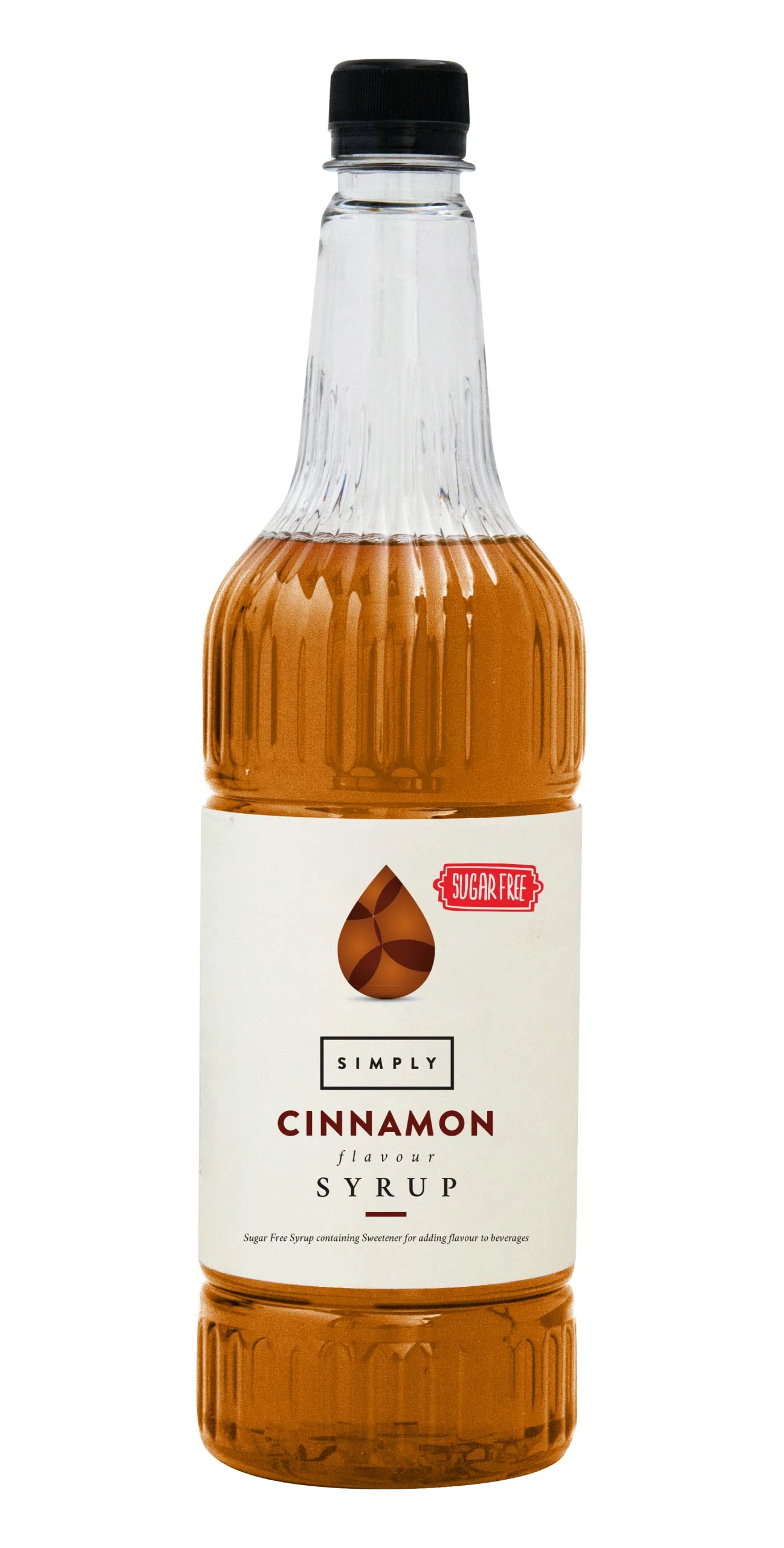 Simply Sugar Free Cinnamon Syrup, Low Calorie, Vegan & Nut Free Flavoured Syrup for Coffee, Cocktails & Baking (1 Litre)