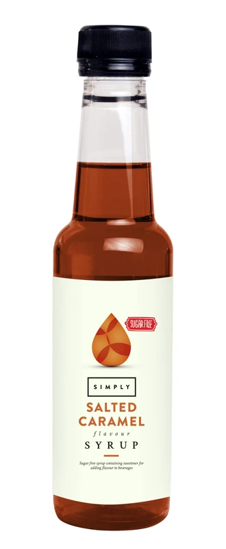 Simply Sugar Free Salted Caramel Syrup, Low Calorie, Vegan & Nut Free Flavoured Syrup for Coffee, Cocktails & Baking (250ml)
