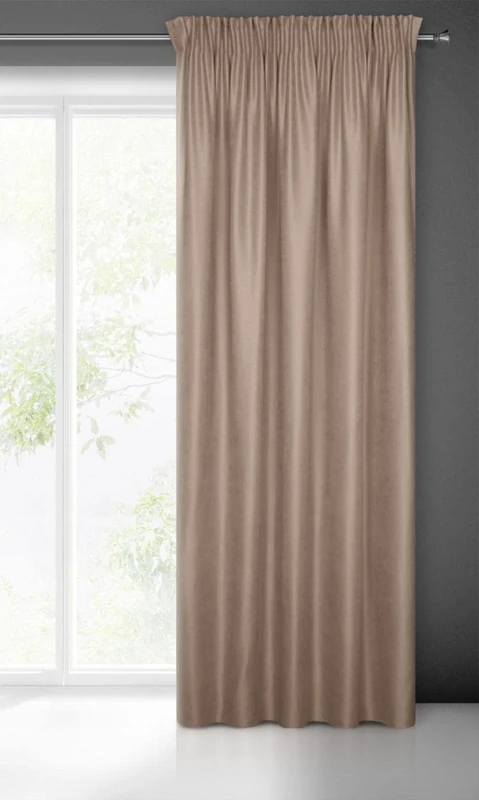 Eurofirany Plain Curtain with Ruffle Tape for Living Room/Bedroom