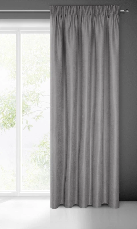 Eurofirany Plain Curtain with Ruffle Tape for Living Room/Bedroom