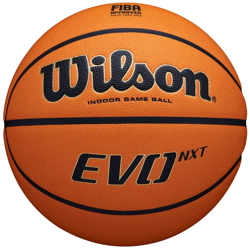 Wilson Basketball EVO NXT FIBA GAME BALL, Mixed Leather, Ideal for Indoor, Size 7, Brown, WTB0965XB