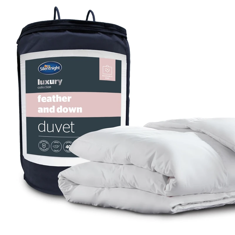 Silentnight Duck Feather and Down Duvet - Luxury 10.5 Tog Super King Duvet Feather and Down Warm Cosy Quilt with Breathable Cotton Cover All Year Round Summer Winter - Machine Washable - Super King