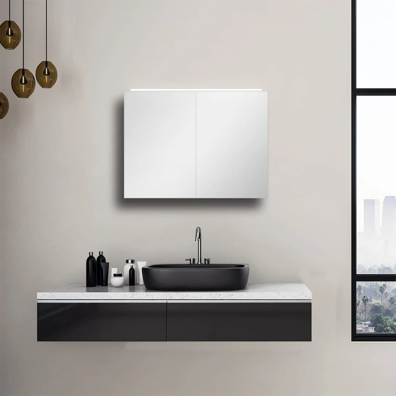 Talos Mirage LED mirror cabinet - light color 4200K - aluminum body - 50x 70 cm