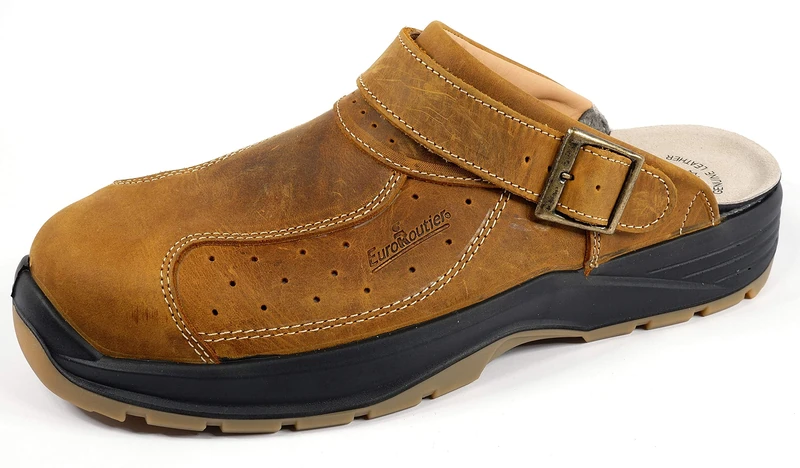 EUROROUTIER Premium Leather Tucson Brown Safety ShoeMan, Brown, 44 EU