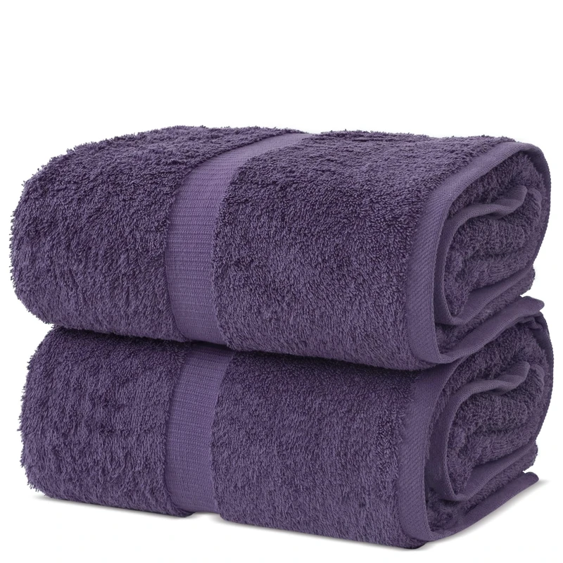 Chakir Turkish Linens, 100% Cotton Premium Quality Turkish Bath Sheets (35''x70'' Large Bath Sheet Towels - Plum) - Image 1