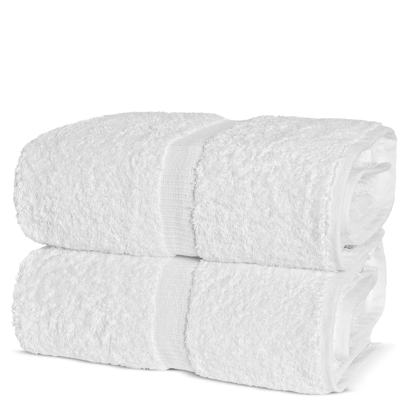 Chakir Turkish Linens Luxury Spa and Hotel Quality Premium TurkishTowel Set (2-Piece Bath Sheet Towel (35''x70''), White)