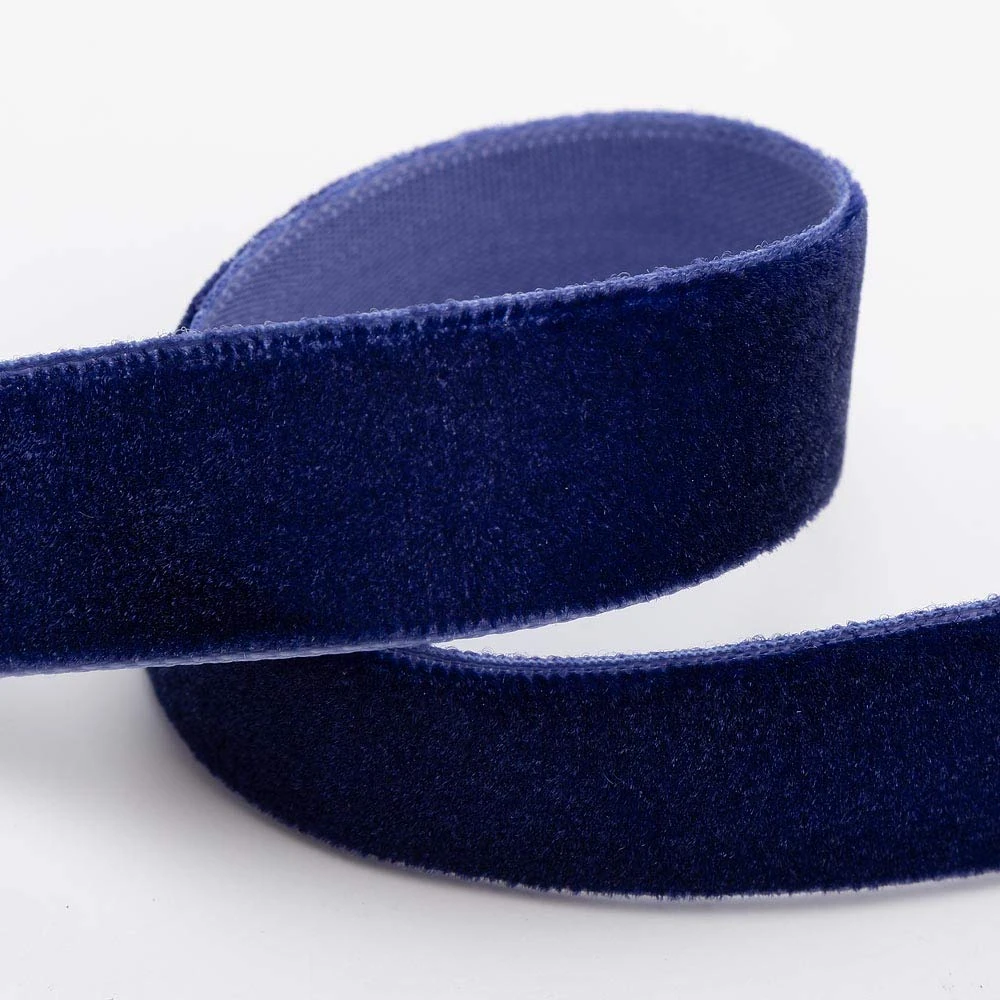 Italian Options Velvet Ribbon, Luxury, Single-Face Velvet Ribbon for Crafting, Christmas, Bows, Hair, Cakes, Weddings, Ornaments, Gift Wrapping, Flowers, 9mm x 10 Metre Roll, Navy