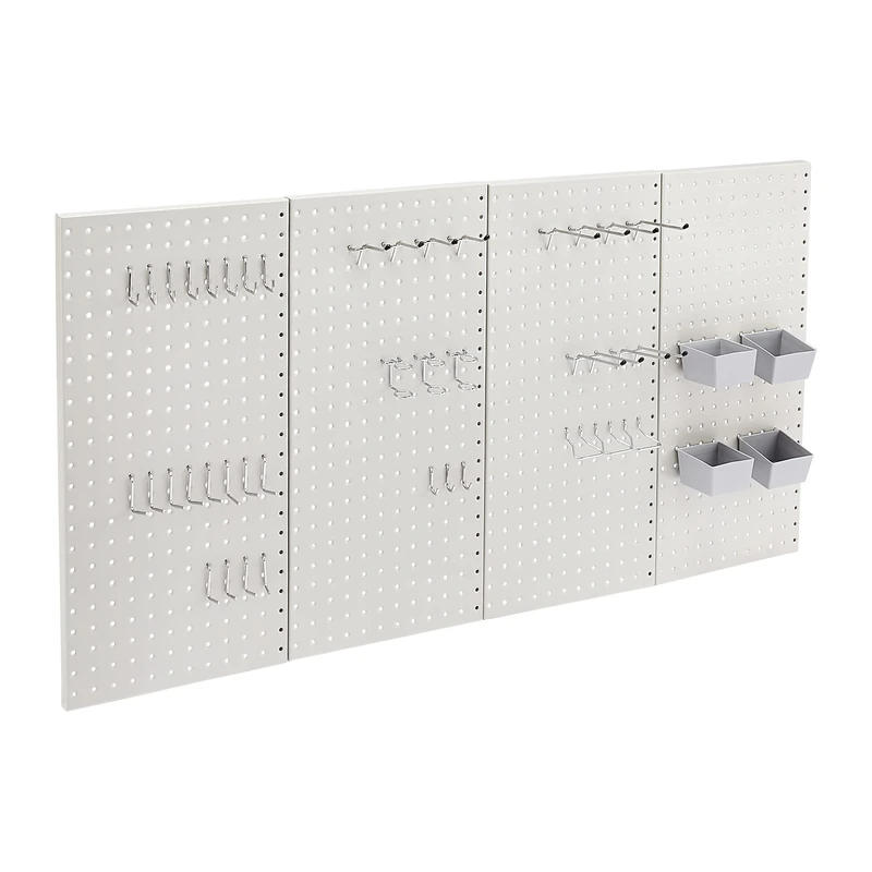 Amazon Basics Rectangular Metal Pegboard Kit – 48 Pieces, Gray