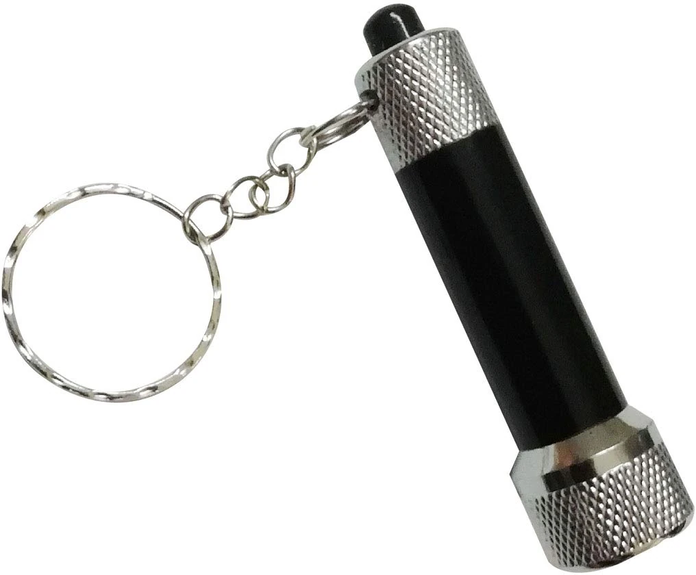 King of Flash Portable 5 LED Torch Keyring - Aluminium Mini Flashlight Keychain with Batteries Included for Hiking, Camping Outdoor Emergency - Assortment of Colour Choices - 68 mm x 13 mm (Black)