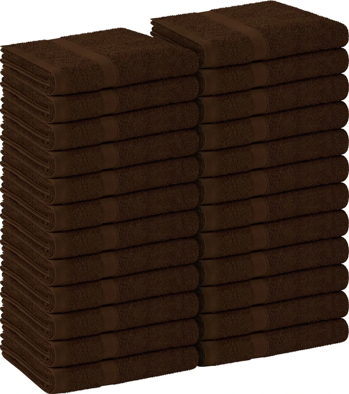 Utopia Towels Dark Brown Salon Towels, Pack of 24 (Not Bleach Proof, 16 x 27 Inches) Highly Absorbent Towels for Hand, Gym, Beauty, Hair, Spa, and Home Hair Care