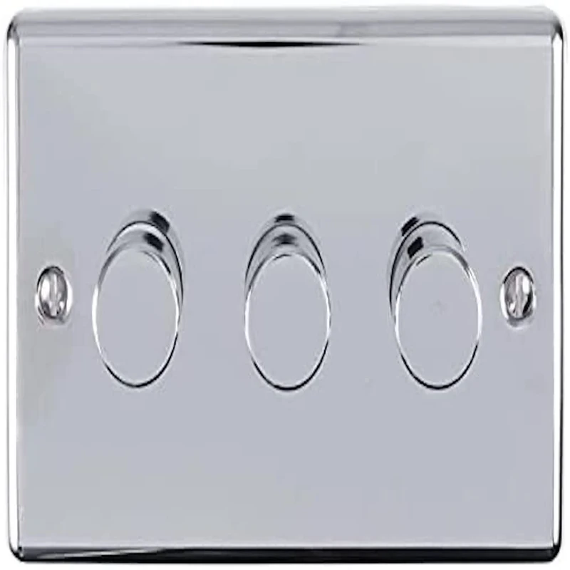 Enhance Decorative 3 Gang Dimmer Polished Chrome Finish