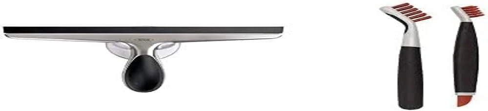 OXO Good Grips Stainless Steel Squeegee & Good Grips Deep Clean Brush Set - Orange