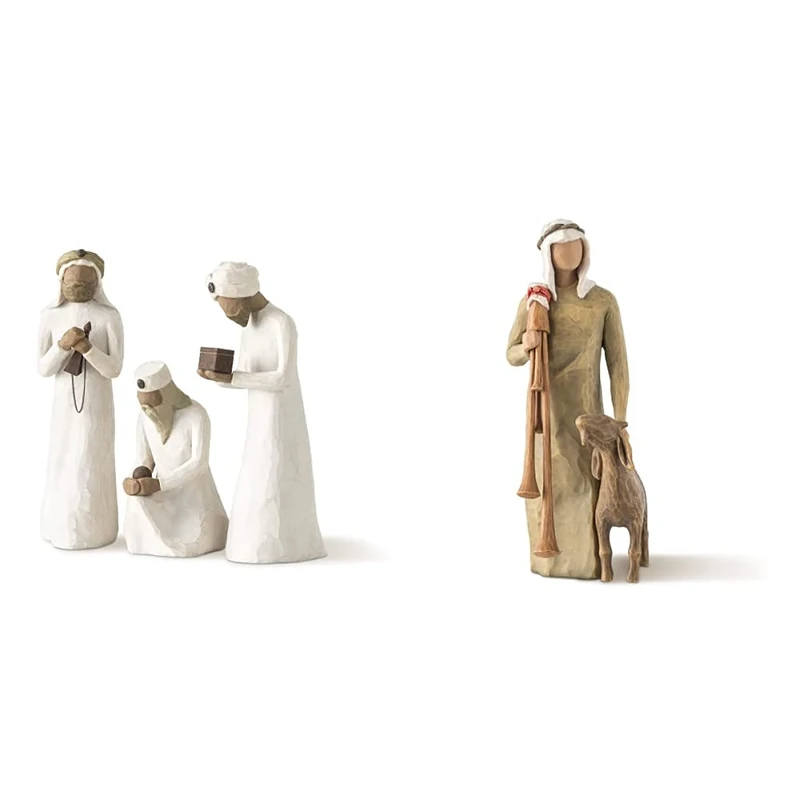 Willow Tree The Three Wisemen Figurine & Zampognaro Shepherd Figurine