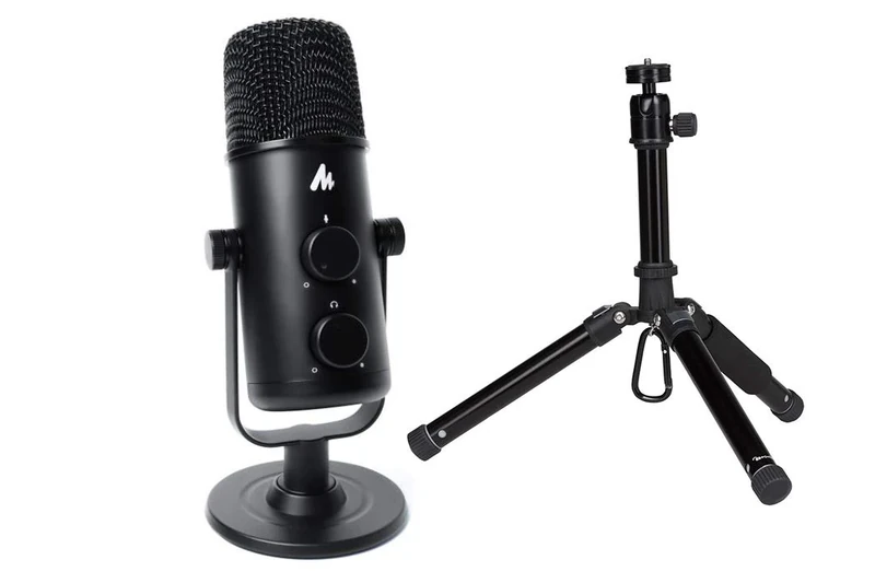 MAONO AU-903 USB Cardioid Condenser Desktop Microphone Kit with Portable Mid-Size Tripod, Multiple Pickup Patterns Mute, Volume, Mic Gain for PS4/5 Xbox Gaming, Recording, Singing, YouTube, Podcasting