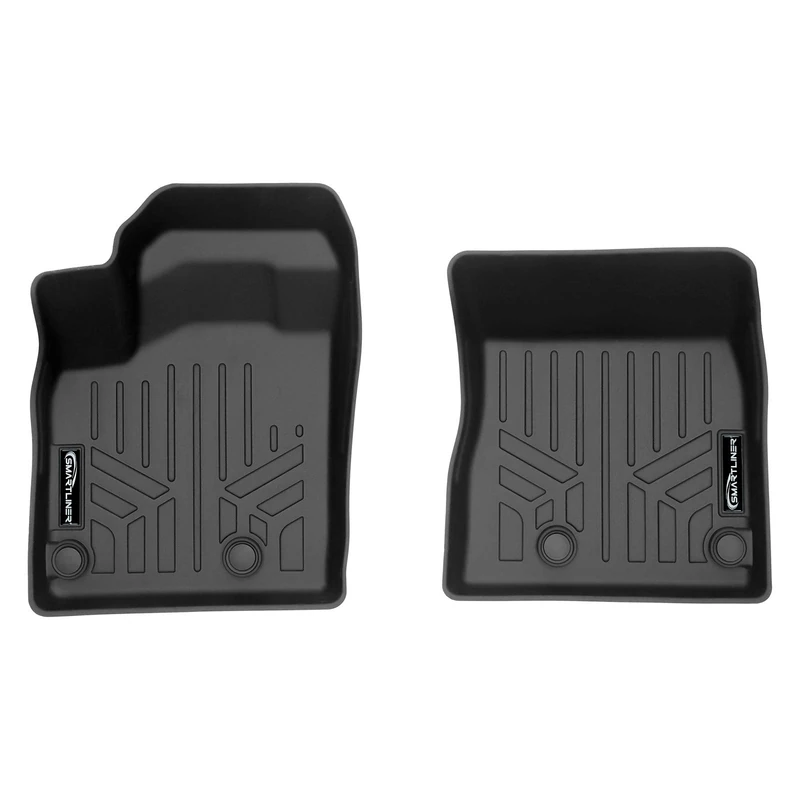 SMARTLINER Custom Fit All Weather Black 1st Row Floor Mat Liner Set for 2021 Nissan Rogue (No Sport Models)