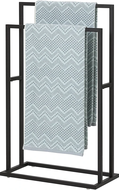 Sealskin Carré Small Towel Rack Black, Metal, Negro, 48 x 78,5 x 24 cm