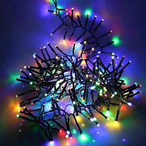 SHATCHI 1920 Christmas Tree Cluster Lights Multifunction 8 Light Modes, Timer Green Cable Indoor/Outdoor Low Voltage Holiday Home Decorations, Multicolour