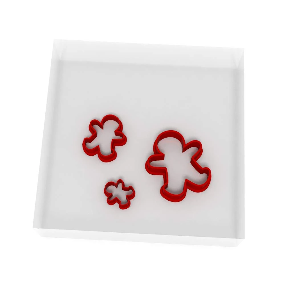 Mini/Tiny Gingerbread Man Set of 3 Value Fondant Cutter 1.5CM + 2CM + 3CM