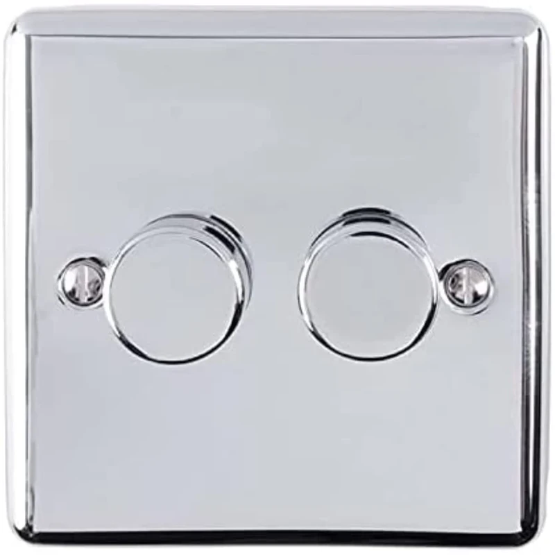 Enhance Decorative 2 Gang Dimmer Polished Chrome Finish