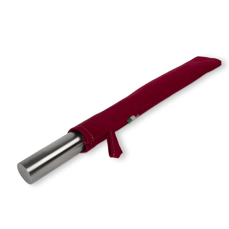 INOXLM Stainless Steel Rolling Pin | Sugar Dough Rolling Pin | Rolling Pin for Dough Bread Pizza Desserts Cakes | Rolling Pin for Kitchen (Red Case)