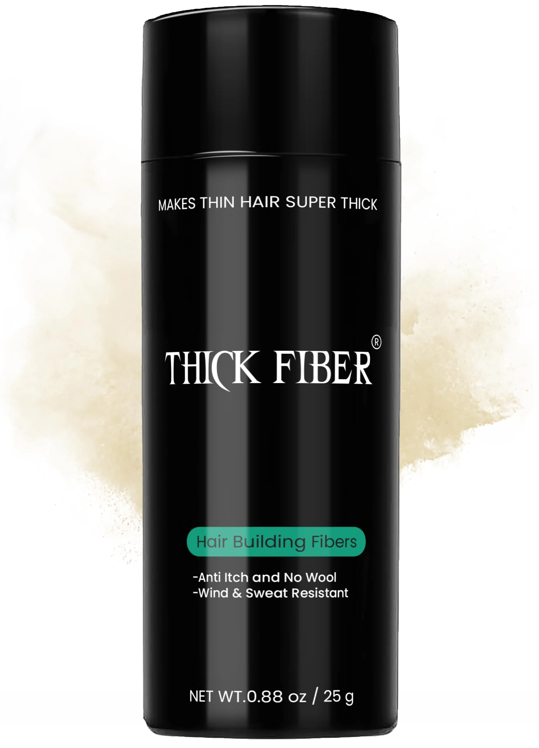 THICK FIBER Hair Building Fibres (Pack of 1, LIGHT BLONDE) Hair Fibres for Thinning Hair | Hair Powder for Thin Hair 25g Bottle | Make Hair Look Thicker in Seconds with hair filler | for Women & Men